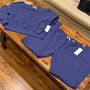 Spiritual Gangster La Vida Off Shoulder Top in Blue/matching stunning joggers